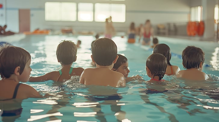 Från Hjulsta deltar upp till 100 barn i sommarsimskolan varje år.